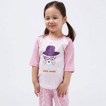 메이키즈 여아용 호피캣츠 쟈가드 7부 실내복 세트