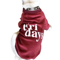 알럽펫 반려동물 벨벳 스웨그 스타일 티셔츠, 버건디