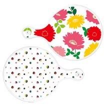 Loem 국화핑크화이트 원형 서빙 도마 2p 세트, 국화핑크화이트, 배색원형, 1세트