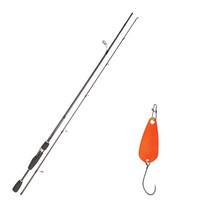 YGF 블루포스 스타젠 루어낚싯대 S63L + 다미끼 메탈지그 앤 피카 스푼 B 2.8g, 006 NEON ORANGE