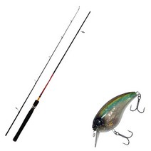 아피스 파이어스톰 배스 루어 낚싯대 S662ML + 다미끼 브루트 70 하드베이트 루어 347T CLEAR REAL BAIT, 1세트