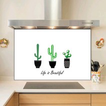 키센 주방아트보드 꽃보다 선인장 895 x 620 mm, 화이트, 1개
