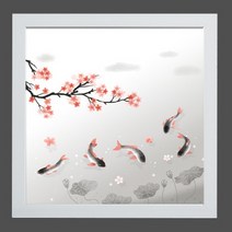꾸밈 벚꽃 풍경 아래 핑크 잉어 2타입, 화이트