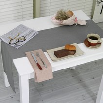 나산데코 마100% 힐링린넨 젠스타일 테이블러너, RN813-31(실버그레이), 6인용(220 x 28 cm)
