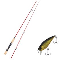 원다 레드 엡실론 루어 낚싯대 502L + 다미끼 뮤 45 SP 하드베이트 236H BLACK GOLD HOLO + 케이스, 1세트