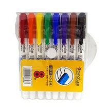 블루마토 수성 보드마카 펜 8색 세트1 No 358, 노랑, 주황, 빨강, 초록, 파랑, 보라, 갈색, 검정, 1세트