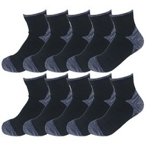 TS7 남성용 스포츠 2중 바닥 단목 스포츠양말 10족, 블랙