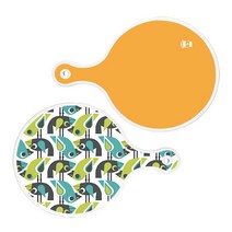 로엠디자인 원형 서빙 도마보드 옐로우 2p세트, 옐로우 + 버드, 1세트