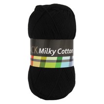 브랜드얀 밀키코튼 BLACK 면혼방 뜨개실, 2번 검정, 1개