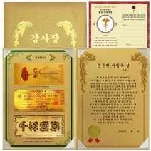 럭키심볼 어버이날 감사합니다 황금지폐 감사장 3종 세트 든든한 버팀목상   황금카네이션 스티커