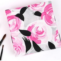 패브릭아트 순면 100% 플라워패턴 원단 DTP 마카로즈, JP1090