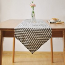 AnTs 주방용품 노르망디 기하학적 테이블 러너, 그레이, 가로 30cm x 세로 180cm