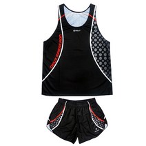 듀스세븐 마라톤 경기복세트 슬림핏 MT6036, 모던블랙