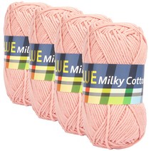 밀키코튼 BLUE 면혼방 뜨개실 4p, C21 인디언