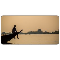 나노씨엔티 게이밍 디자인 데스크매트 조각배와남자 120 x 60 cm N0181, 혼합 색상, 1개