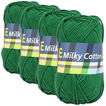 밀키코튼 BLUE 면혼방 뜨개실 4p, C6번 숲