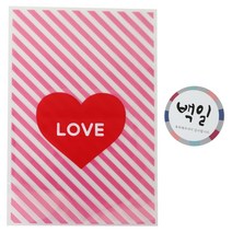 황씨네도시락 하트 속포장봉투 핑크 30p + 스티커 백일 전통 30p, 1세트