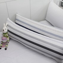 베드앤데코 쿨스킨 선염시어서커 바디필로우 솜포함, 라인챠콜