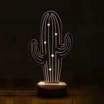 미트라샵 USB LED 무드등 키큰선인장, 혼합 색상