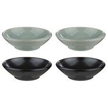 임의섭도예작업장 도톰찬기 중 민트 2p + 블랙 2p, 혼합 색상, 1세트