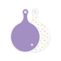 로엠디자인 양면 원형 서빙 도마 보라, 마카롱, 1개