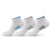 타이트엔드 남성용 원 바운딩 2중목 스포츠양말 3켤레, 블루, 그레이, 블랙