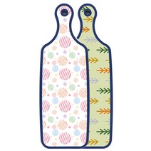 로엠디자인 블루에디션 양면 서빙 도마 소나무치자색, 라인원형, 1개