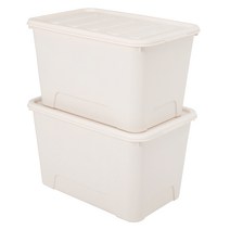 가쯔 마카롱 리빙박스 72L, 아이보리, 2개