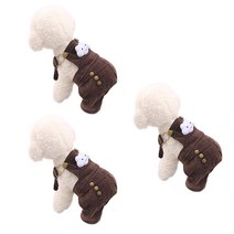 에이프릴16 반려동물 얇은 코듀로이 구름스마일 멜빵 올인원 3p, 브라운