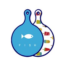 로엠디자인 블루에디션 양면 디자인 원형 서빙도마 피쉬블루, 하드, 1개