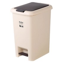 네이쳐리빙 투 웨이 빈 페달 휴지통 20L, 베이지, 1개