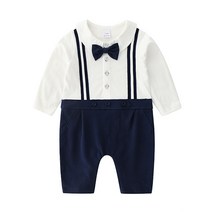 엠케이 남아용 긴팔 두줄 스트라이프 정장 우주복