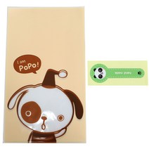 황씨네도시락 비접착 야미봉투 강아지 30p + 애니멀 롤리팝 스티커 랜덤 발송 30p, 1세트