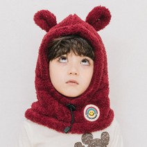 점핑박스 곰돌이후드워머 아동넥워머 넥워머