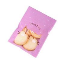 해피프렌즈 비접착 쿠키봉투 보라고양이 10 x 17 cm, 1개입, 200개