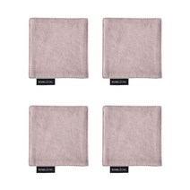 보울보울 볼볼모던 사각 코튼 코스터 4p, 핑크