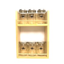 핸드팩토리 양념통 우드선반 세트, 1세트, 양념통 원형 스몰 실버캡 6p + 2단 우드선반 중 + 센터커트러리 라벨