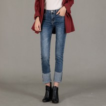 더블유더블유더블유 여성용 스판 롤업 데님 청바지 WS69