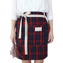 골드얀 블랙워치 허리 앞치마, 빅체크레드, 1개