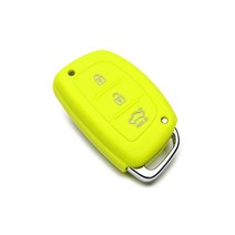 케인즈 현대 엑센트 3버튼 실리콘 스마트키 케이스 KE-19, 옐로우그린