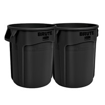 러버메이드 벤티드 브루트 컨테이너 휴지통 75L 2620, 검정색, 2개