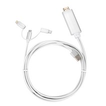 넥스트 아이폰/안드로이드폰 to 3 in 1 HDMI 미러링케이블 2m NEXT-840A, 1개
