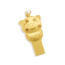 칼론 황금메탈 복돼지 캐릭터 USB메모리, 4GB