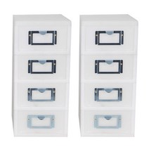 데코 미니 서랍장 4단, 화이트, 2개