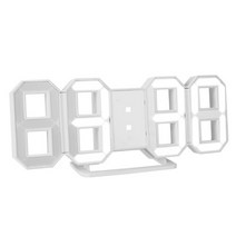 코시 3D LED 미러 디지털 벽시계 AC3339L, 화이트