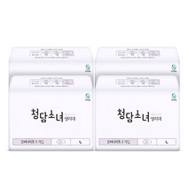 청담소녀 오버나이트 생리대 날개형, 8개입, 4팩
