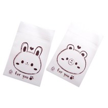 봄91 포유애니멀 반투명 쿠키봉투 래빗 200p + 베어 200p, 400개입, 1세트