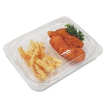 투고팩 샐러드도시락세트 2칸 투명 700ml SL-700D, 1개, 20세트