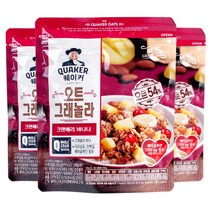 롯데제과 퀘이커 오트 그래놀라 시리얼 크랜베리바나나, 200g, 3개입