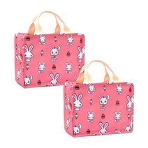 마켓감성 사각 도시락 보냉백 2p, 타입1